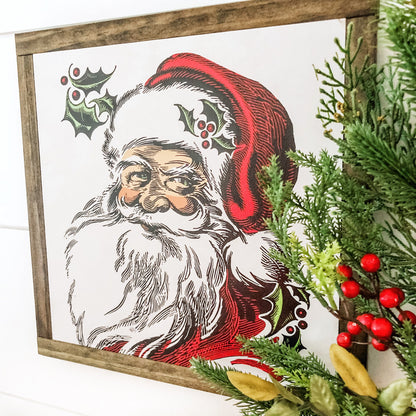 Santa Face Christmas Sign