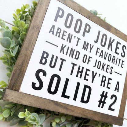 Poop Jokes, Solid #2 Funny Bathroom Sign