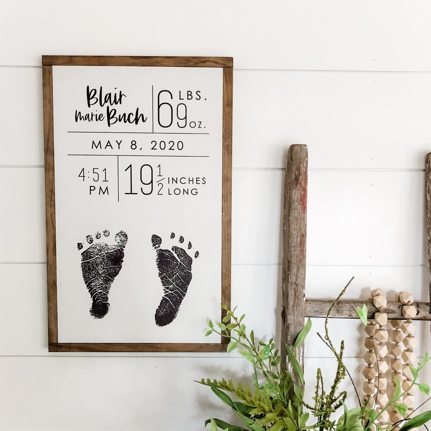 Personalized Nursery Sign Foot Image