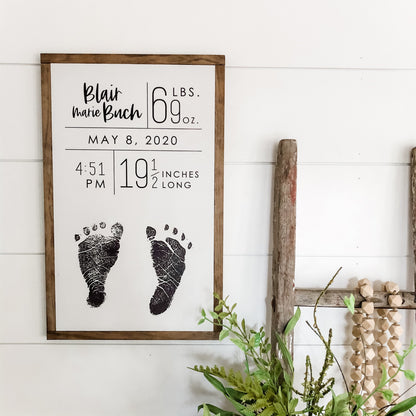 Personalized Nursery Sign Foot Image