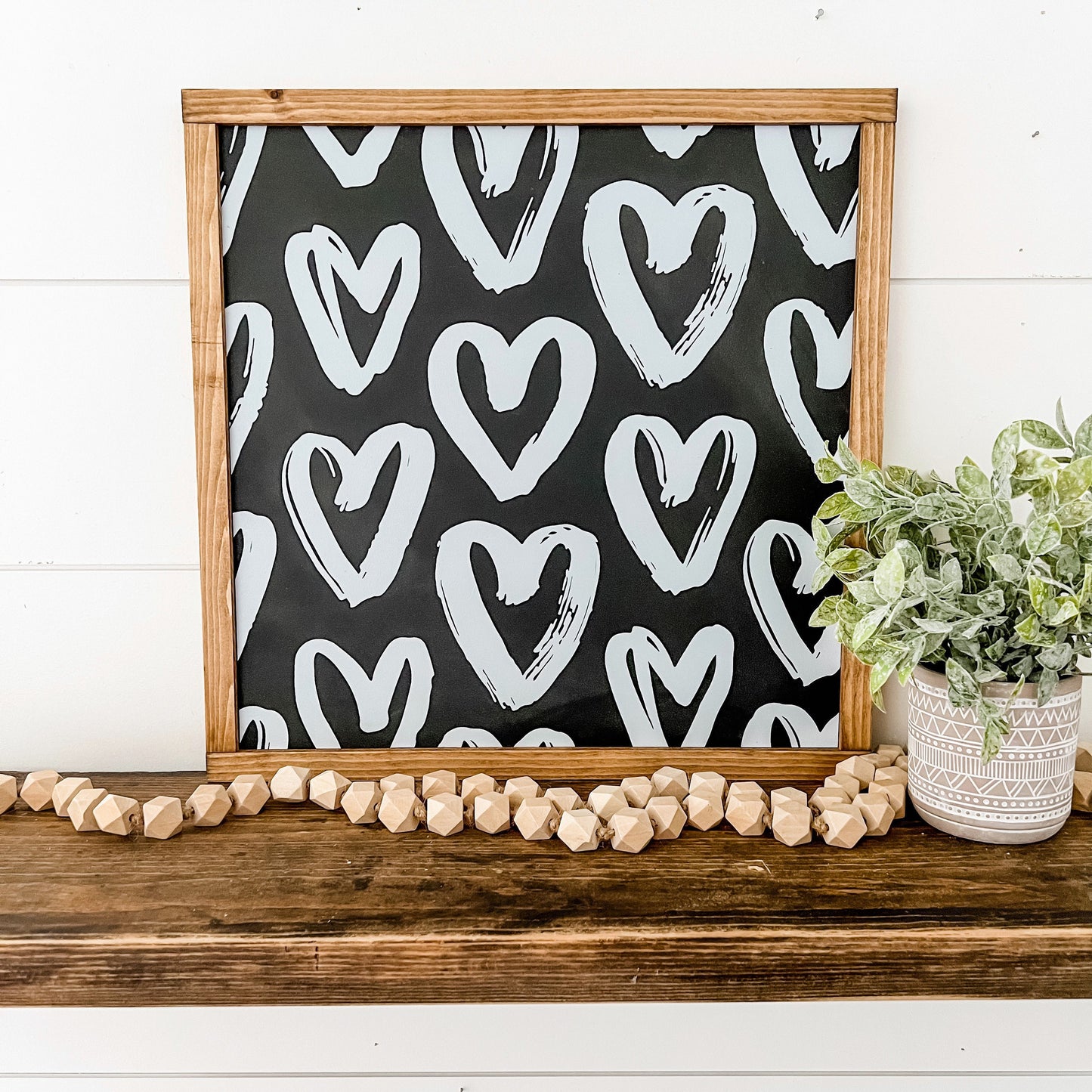 Valentine Chunky Hearts Wood Sign Sign