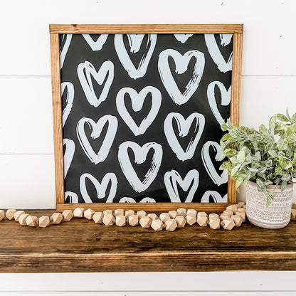 Valentine Chunky Hearts Wood Sign Sign