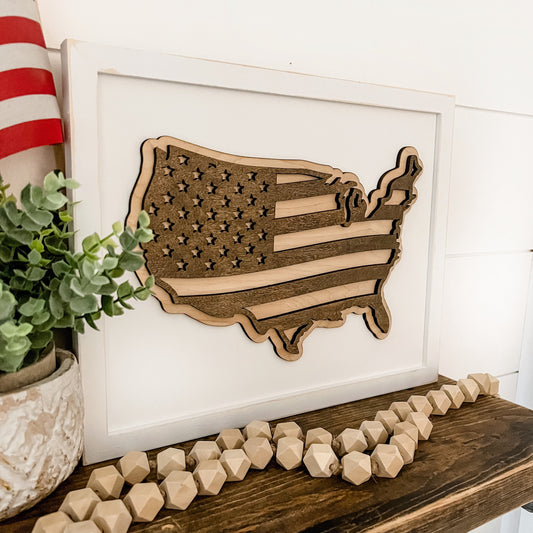 United States American Flag Laser Cut Sign