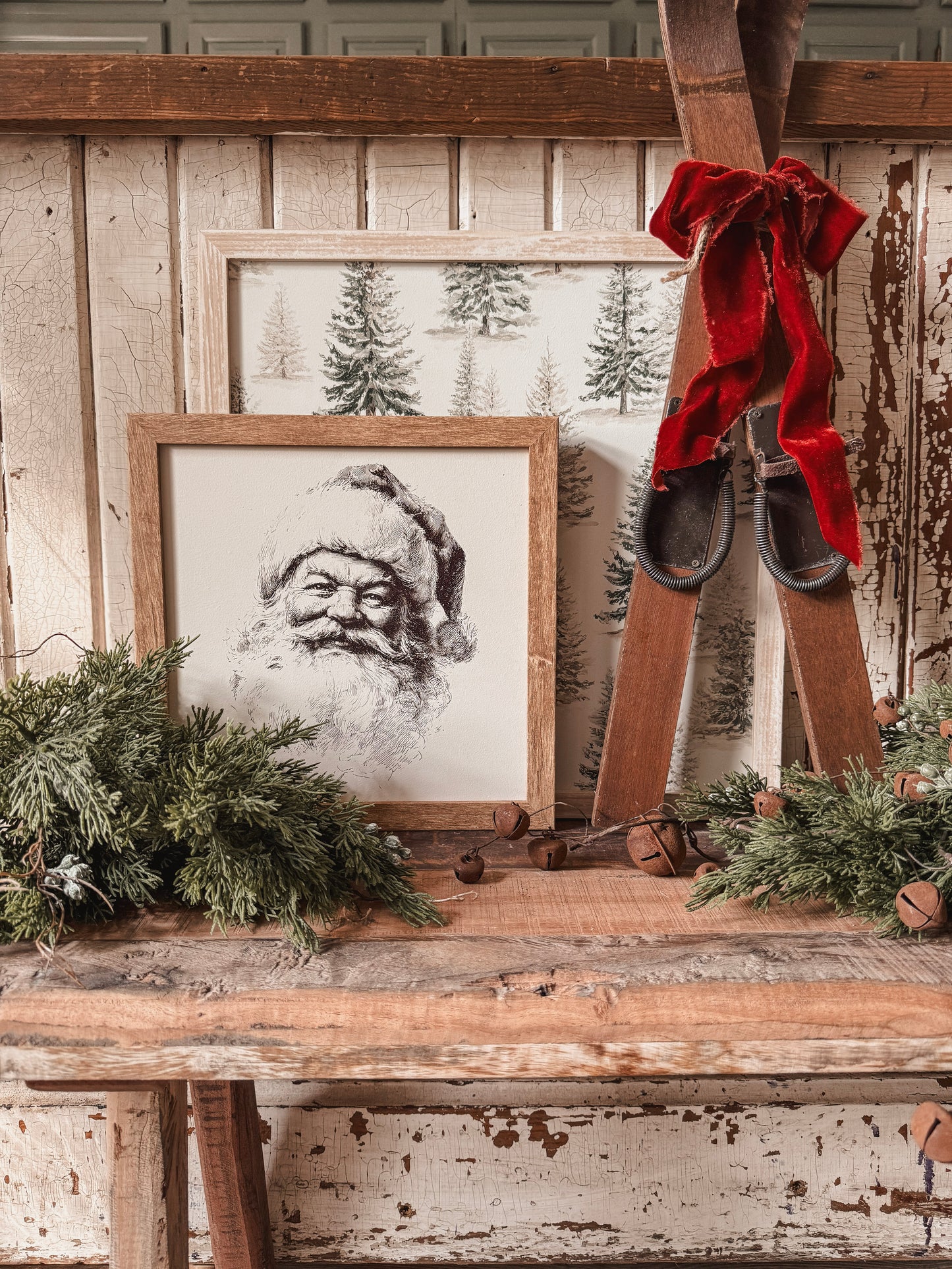 Colored Evergreen Trees Layering Sign