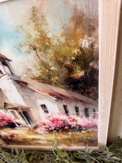 Springtime Church in the Country Wood Sign