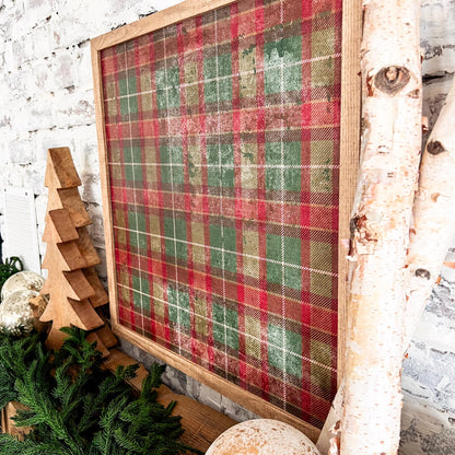Vintage Plaid Background Layering Sign