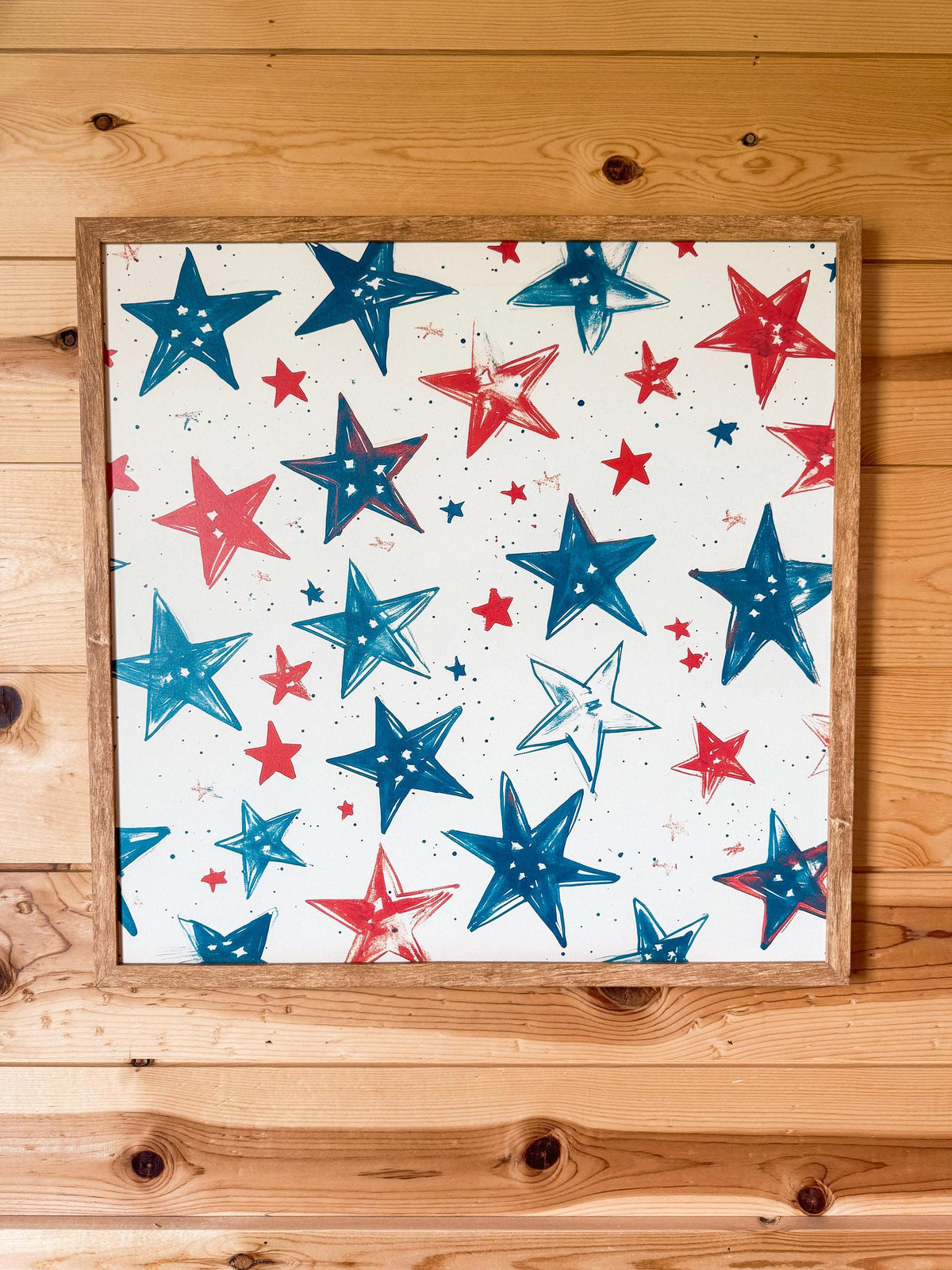 Red, White and Blue Stars Layering Sign