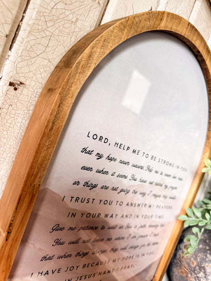 Inspirational Prayer Quote Framed Arched Print