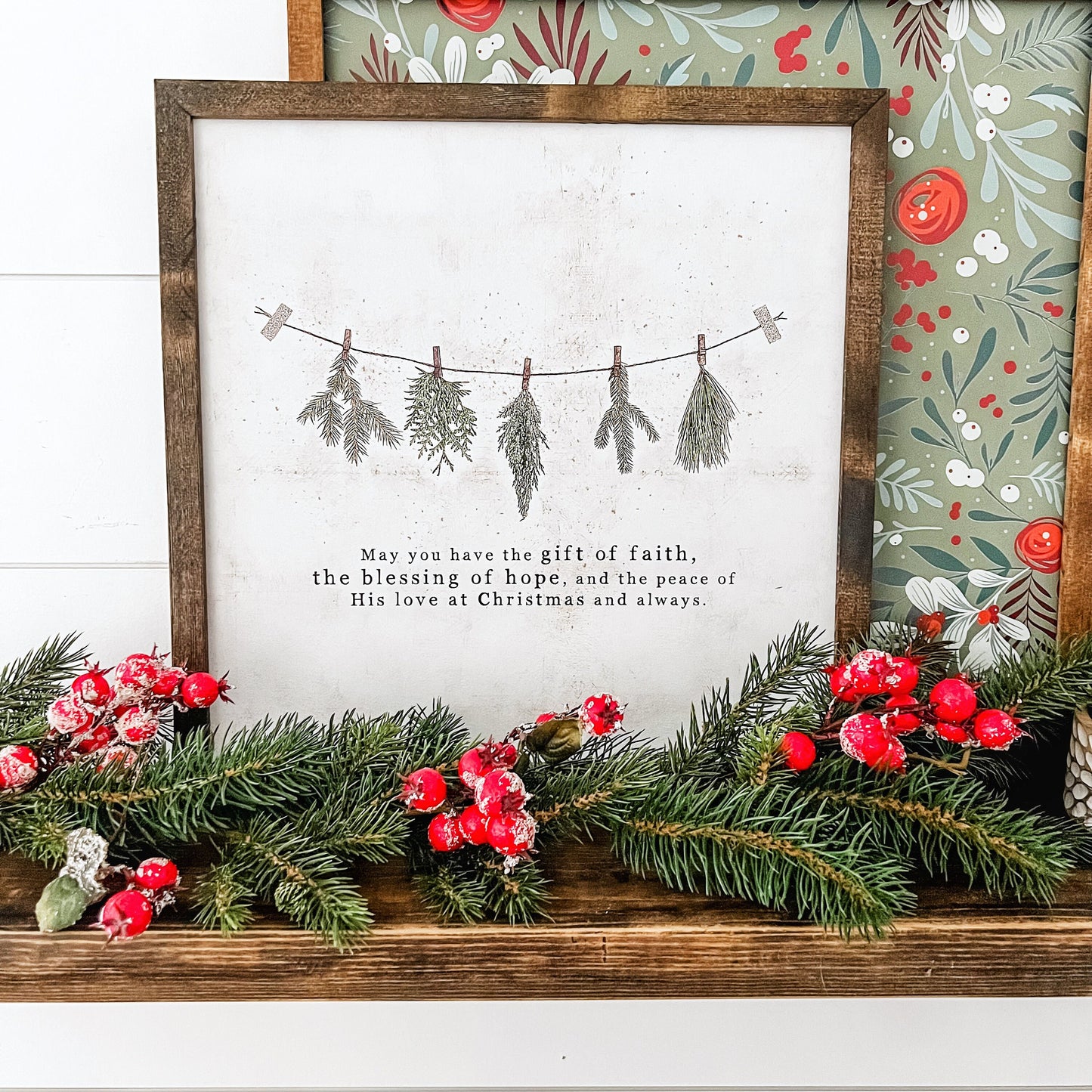 Christmas Faith Quote Wood Sign