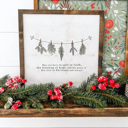 Christmas Faith Quote Wood Sign