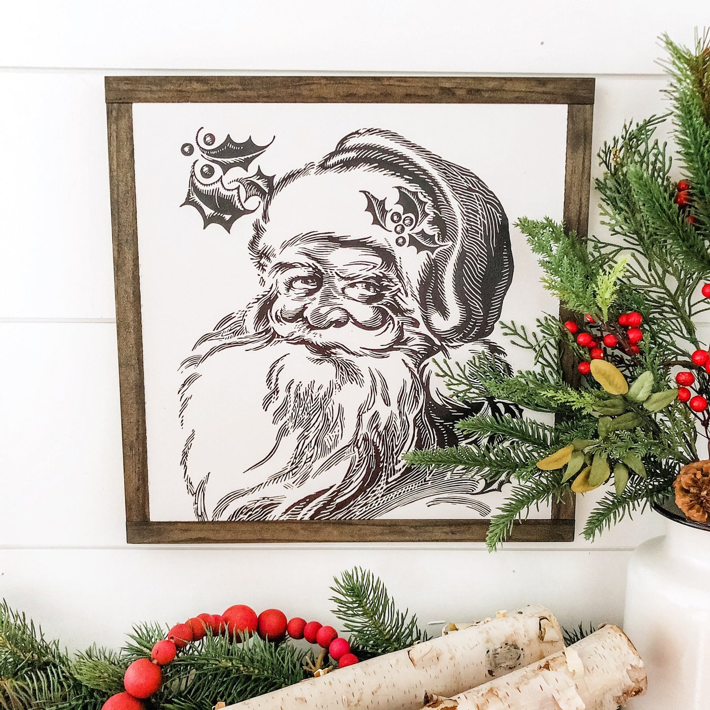 Santa Face Christmas Sign