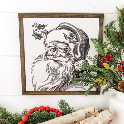 Santa Face Christmas Sign