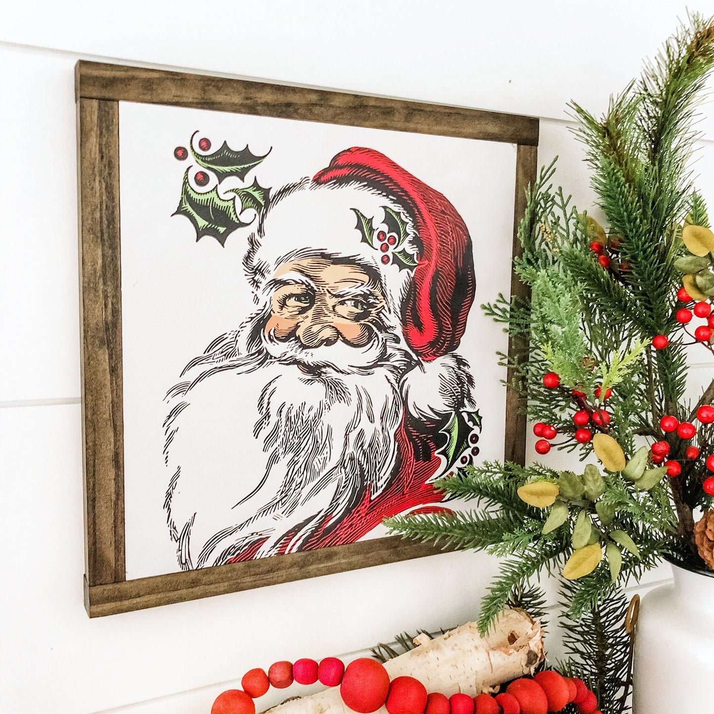 Santa Face Christmas Sign
