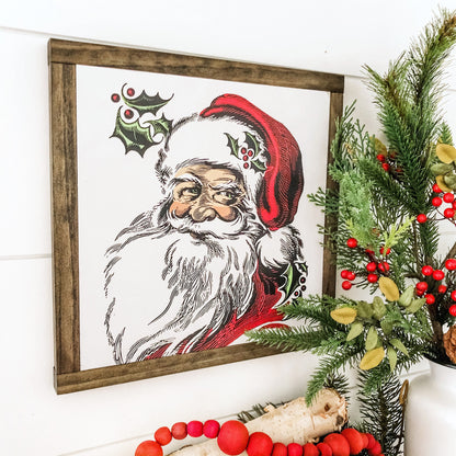 Santa Face Christmas Sign