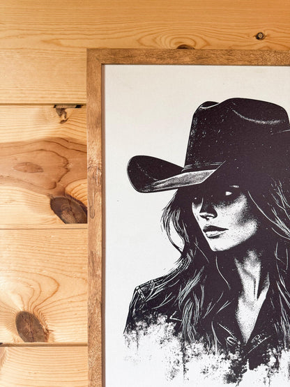 Neutral Cowgirl Art Print