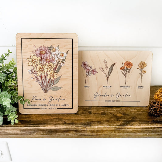 Birth Month Flower Bouquet Wood Plaque