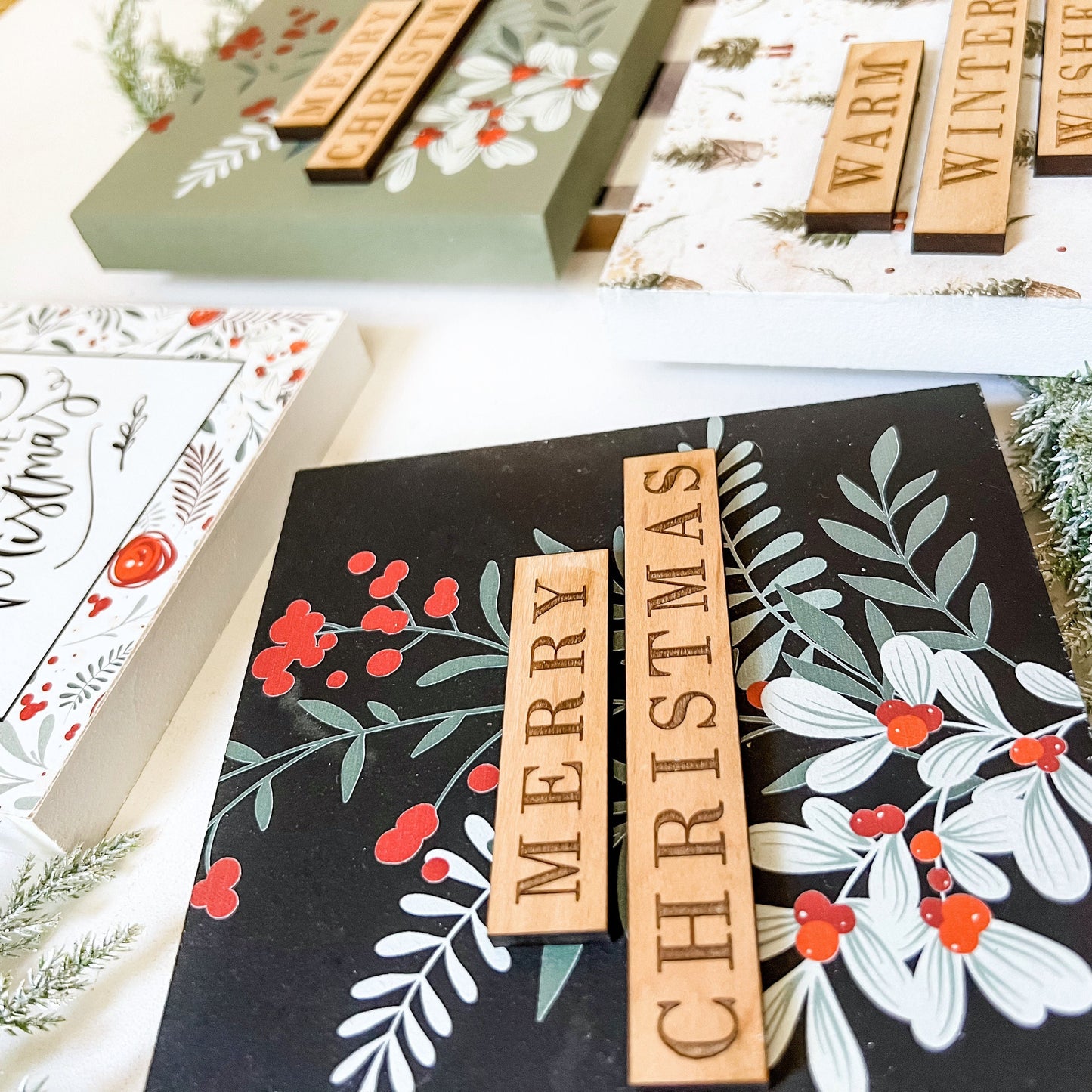 Christmas Mini Tiered Tray Signs