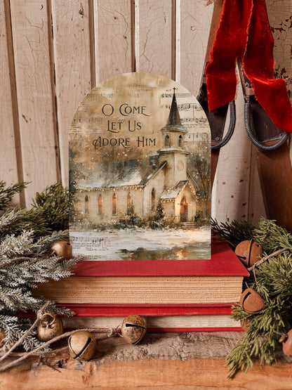 Christmas Arched Wood Signs 2