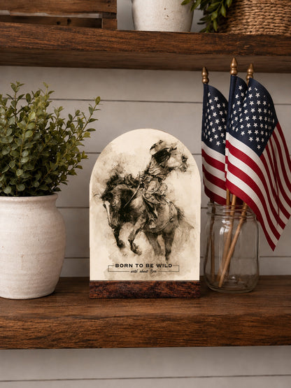 Patriotic and 4th of July Art Print Arched Wood Sign