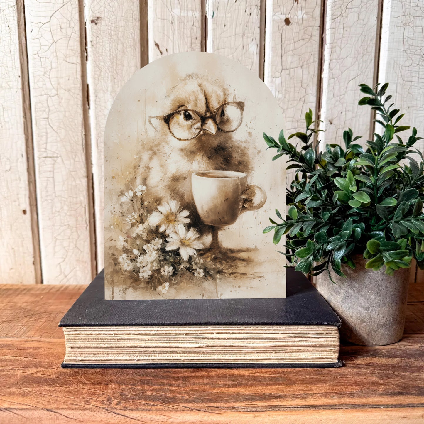 Spring And Easter Arched Wood Sign