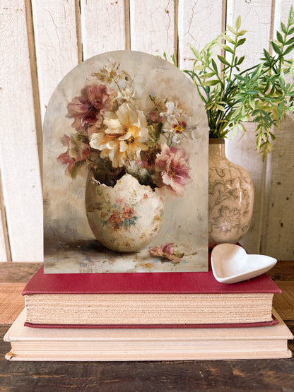 Spring And Easter Arched Wood Sign