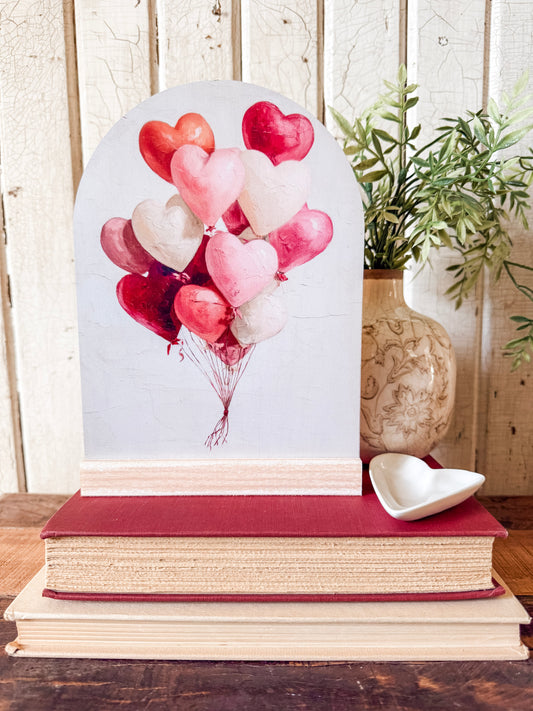 Valentines Day Arched Wood Sign