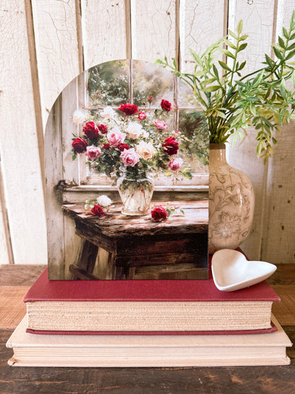 Valentines Day Arched Wood Sign