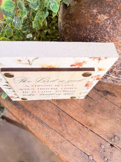 Nahum 1:7 Bible Verse Scripture Mini Block