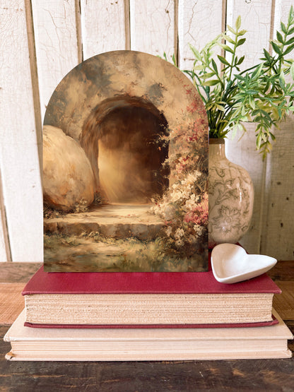 Spring And Easter Arched Wood Sign