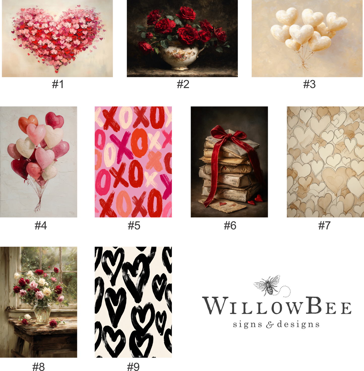 Valentines Day Mini Print in Gold Frame