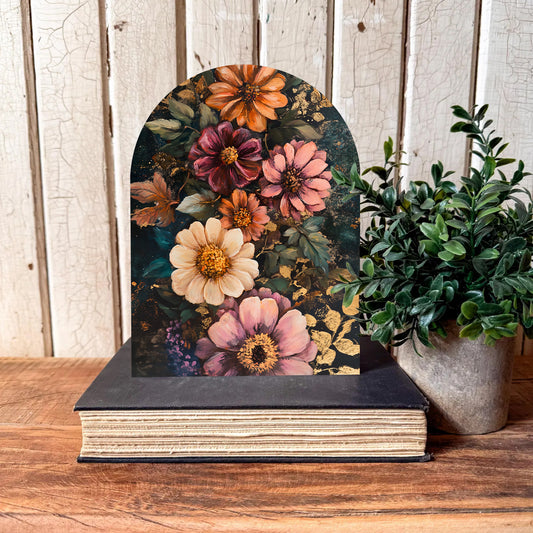 Moody Colorful Floral Arched Shelf Sitter