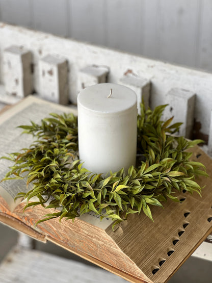 Green Smilax Candle Ring 12"