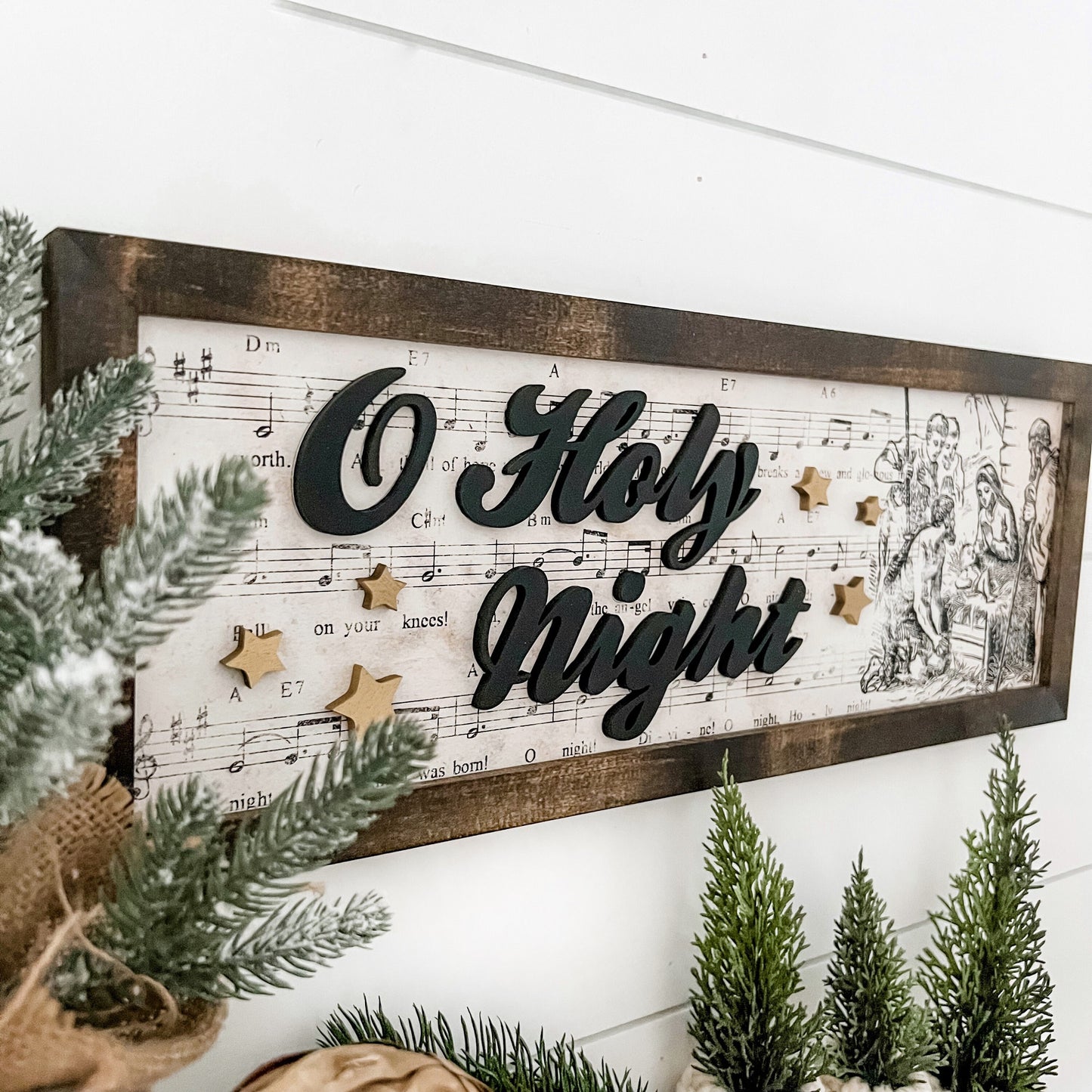 O Holy Night Christmas Nativity Sign