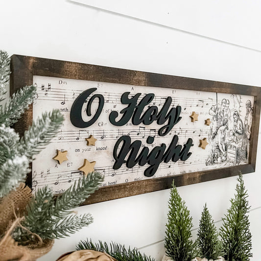 O Holy Night Christmas Nativity Sign