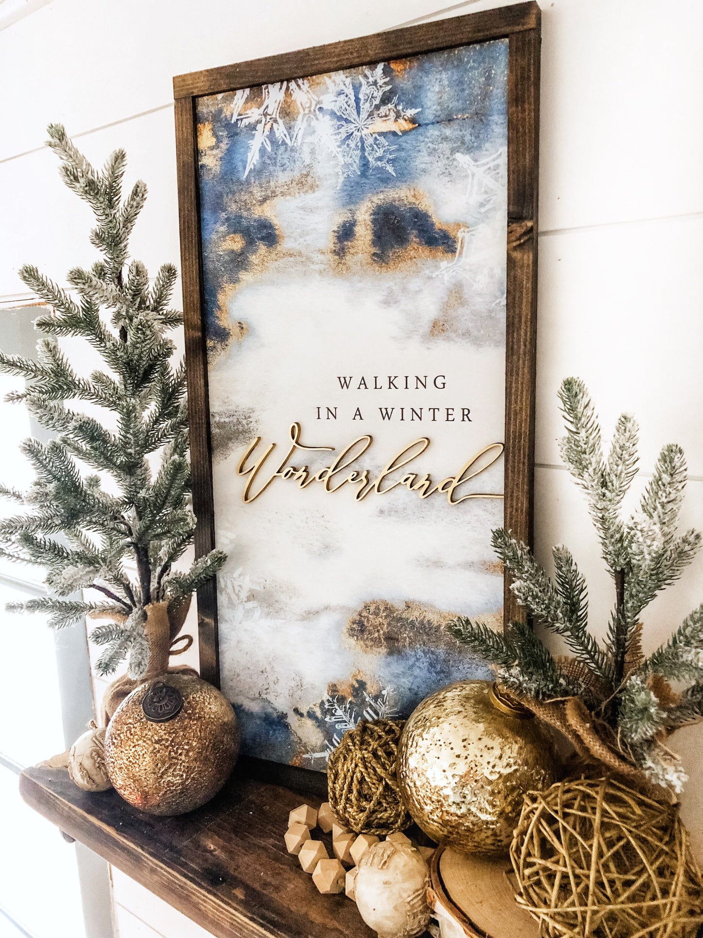Walking in Winter Wonderland Christmas Wood Sign
