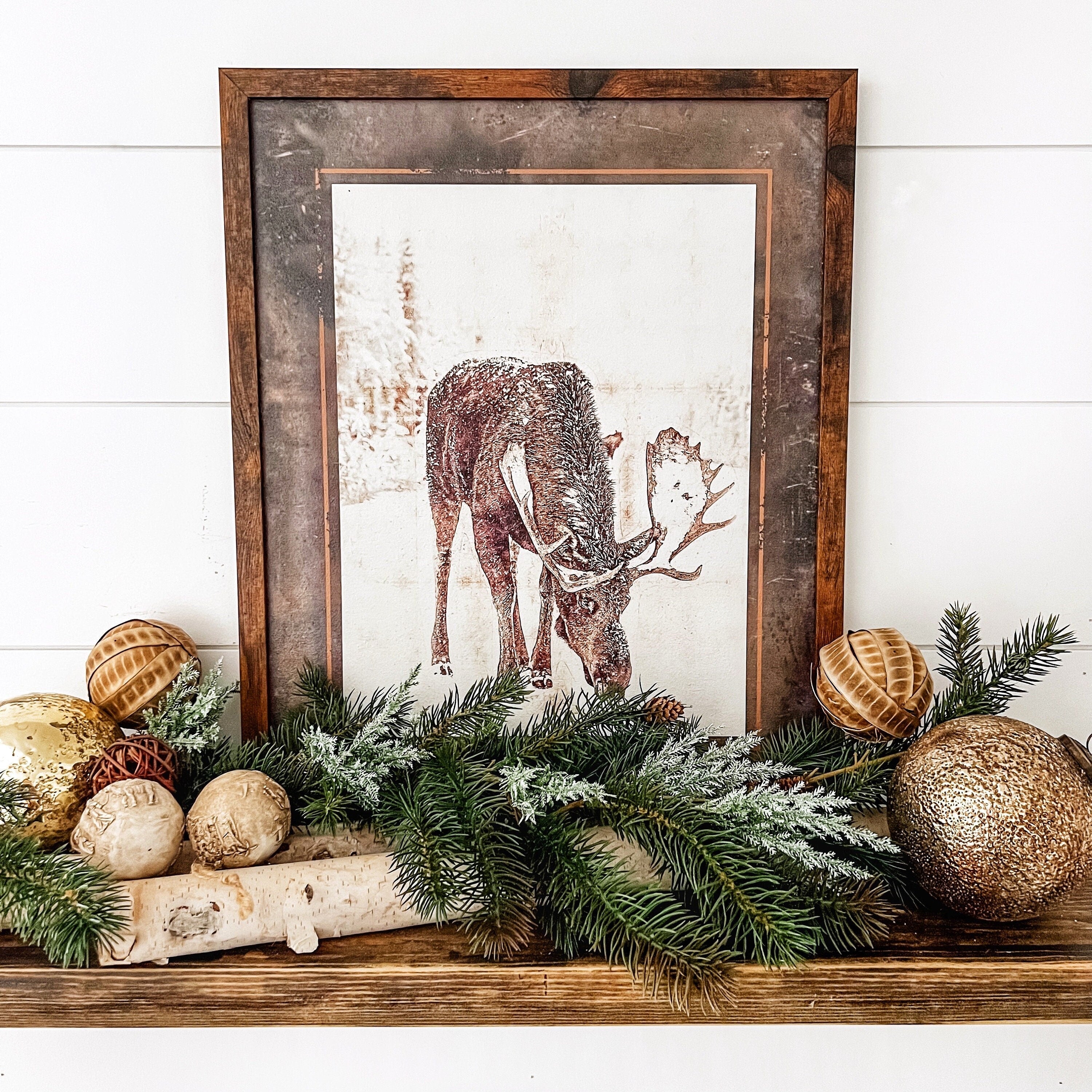 Vintage Winter Moose Wood Sign – WillowBee Signs