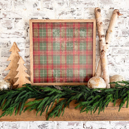 Vintage Plaid Background Layering Sign