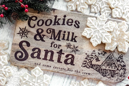 Milk & Cookies for Santa Cutting Board