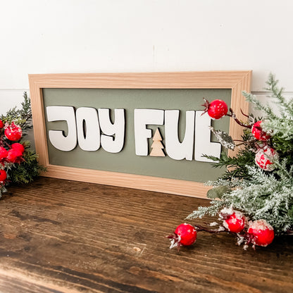 Joyful Laser Cut Christmas Sign