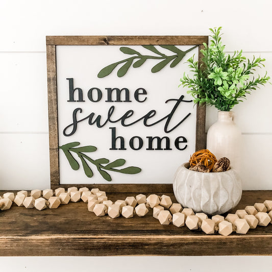 Home Sweet Home Laser Cut Wood Sign