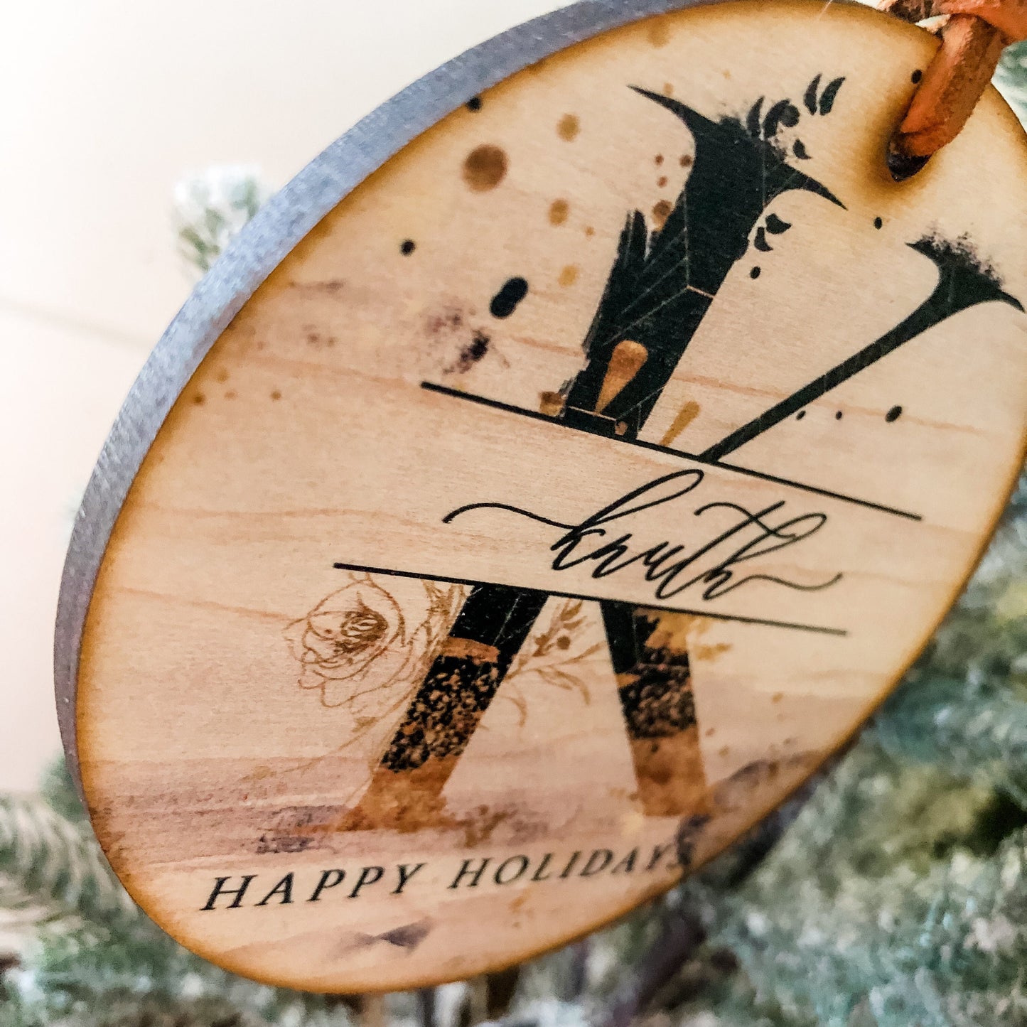 Happy Holidays Personalized Christmas Ornament