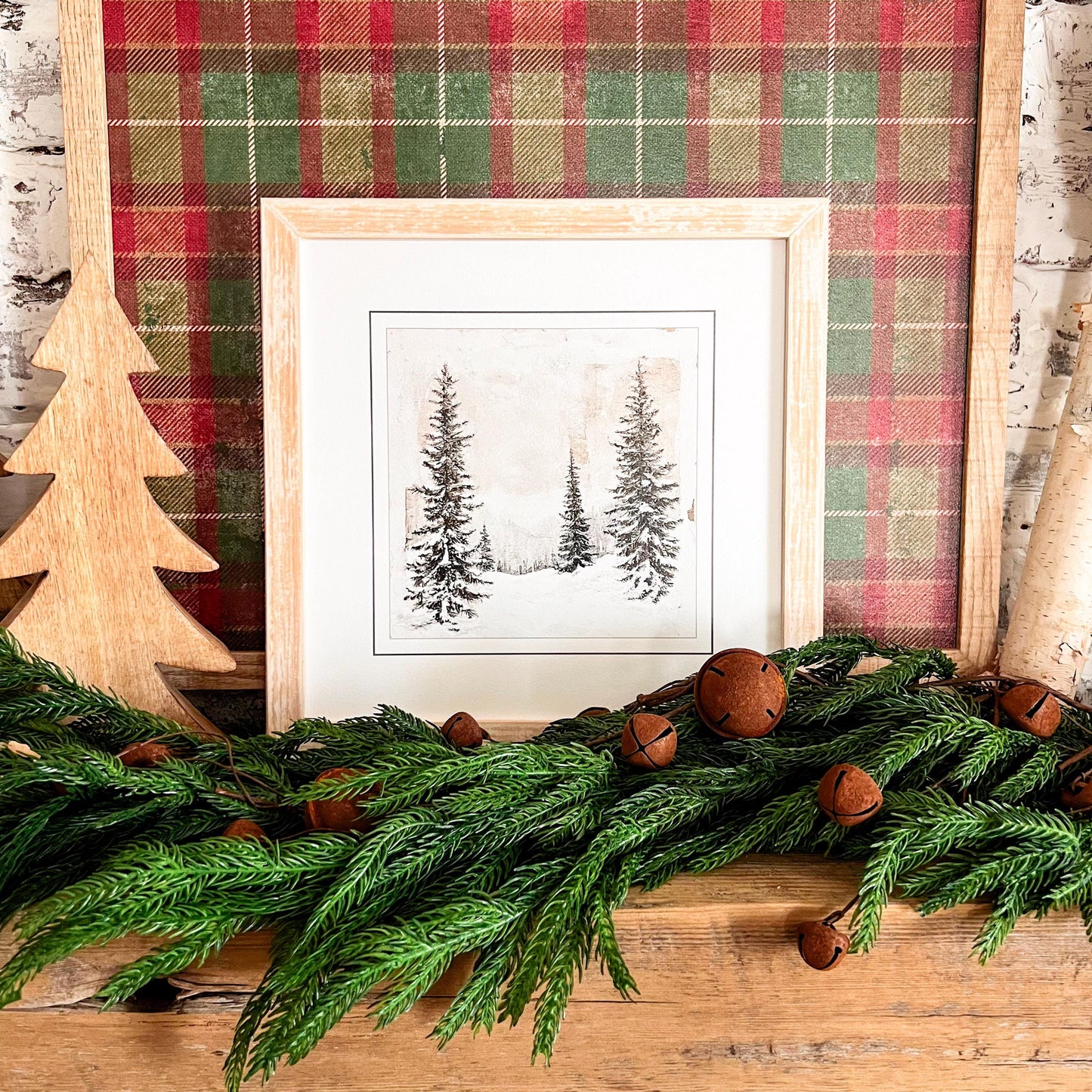 Vintage Plaid Background Layering Sign