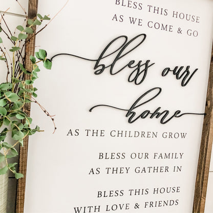 Bless Our Home Wood Sign