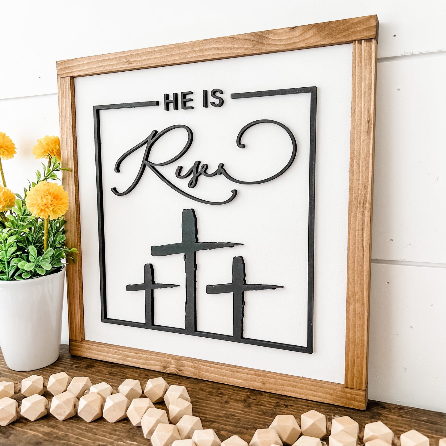 He Is Risen Laser Cut Sign