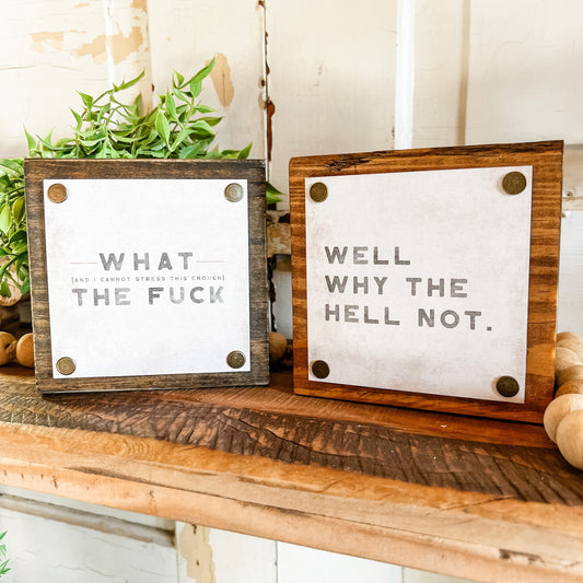 Funny Mini Wood Block Signs