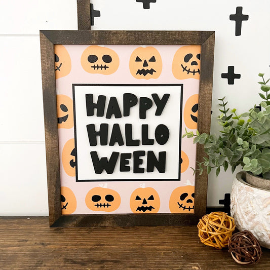 Happy Halloween Wood Sign