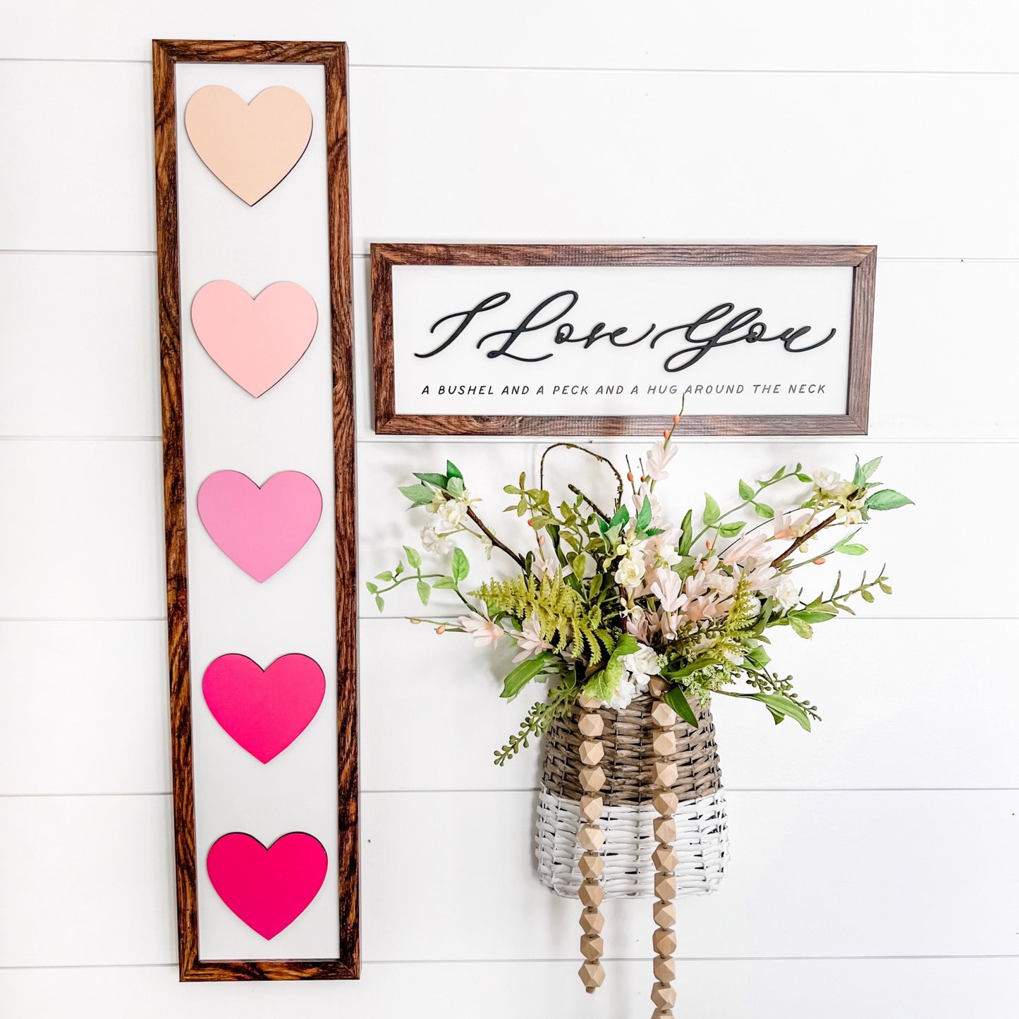 I Love You Bushel & Peck Wood Sign