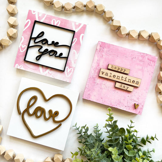 Valentines Day Mini Tiered Tray Signs