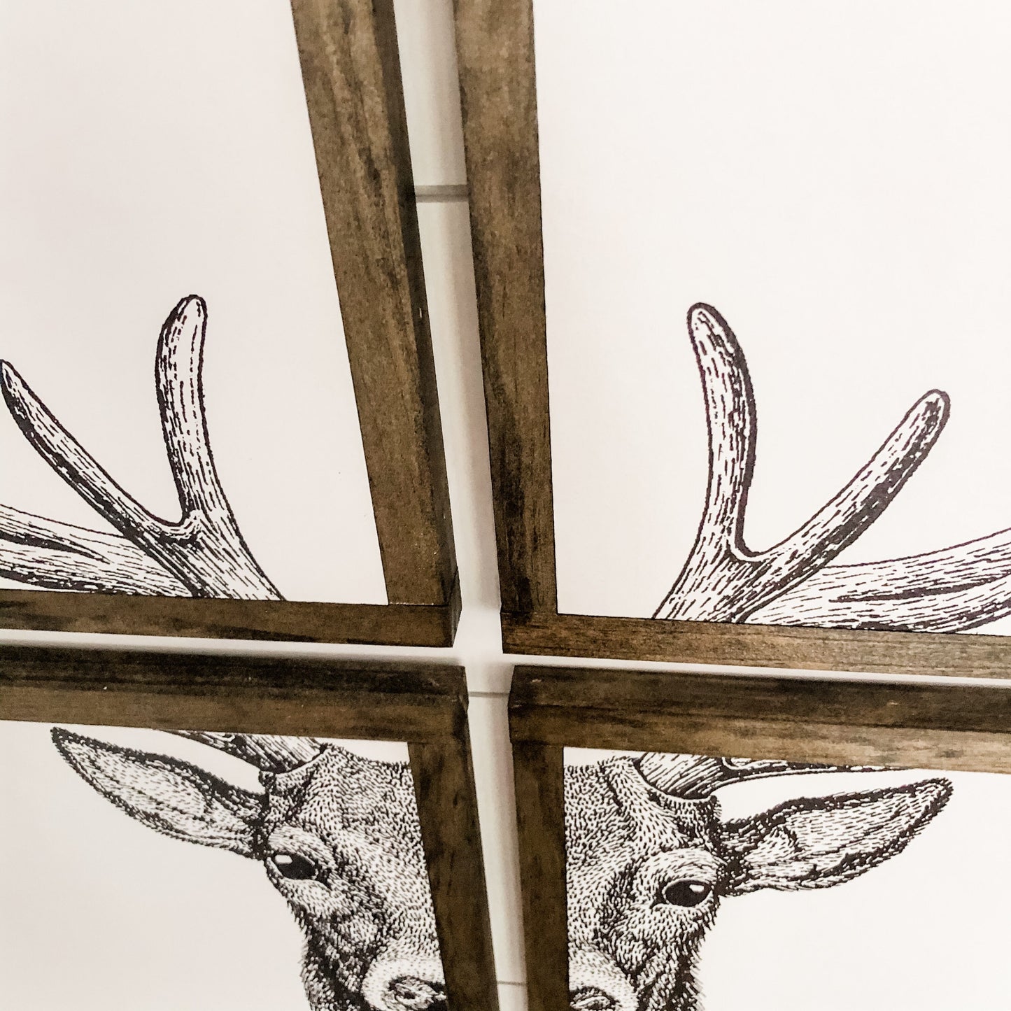 4 Panel Deer Head Photo Wood Sign