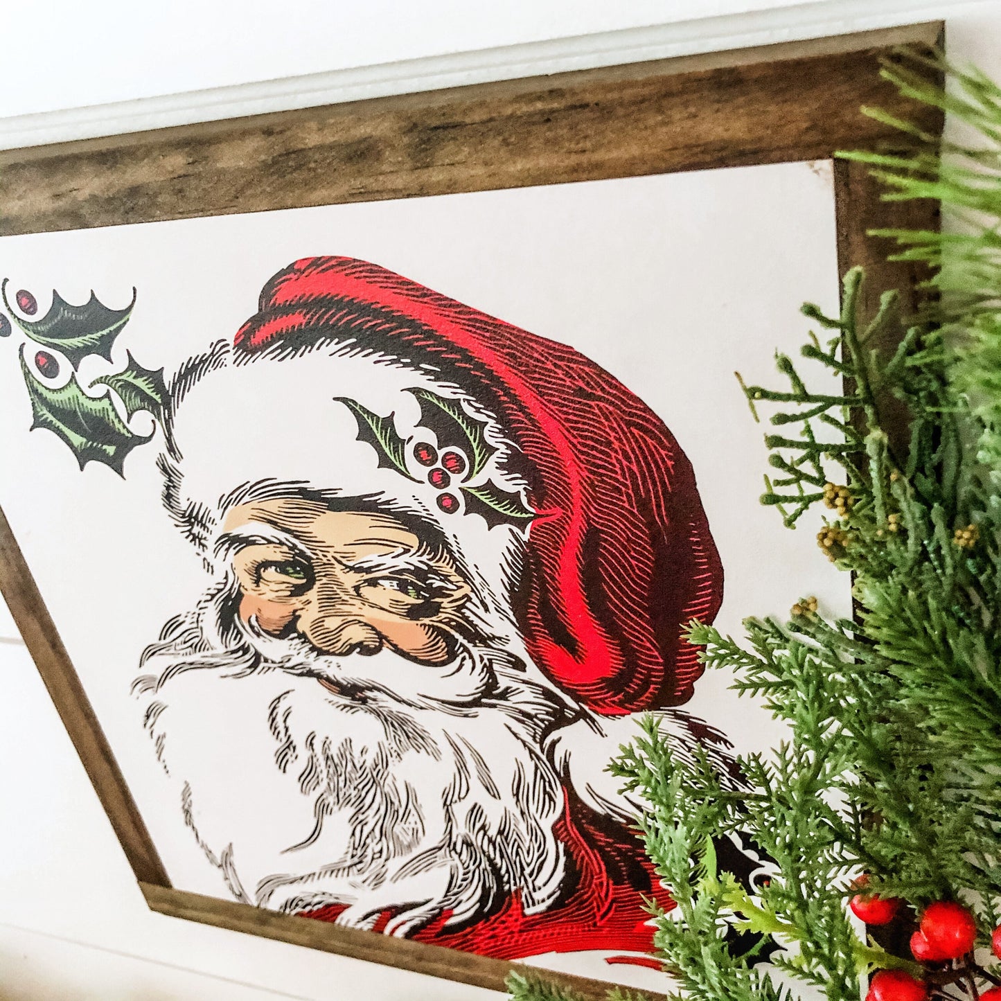 Santa Face Christmas Sign